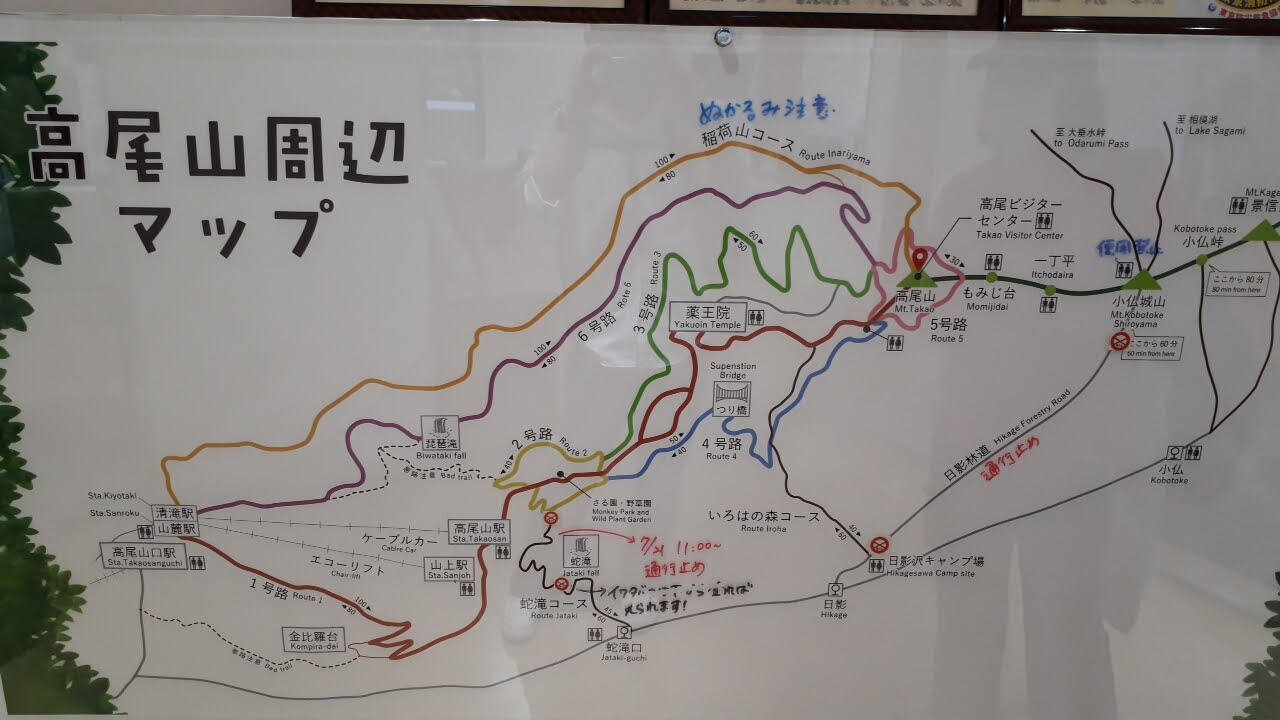 Trail map showing all routes from 1 to 6