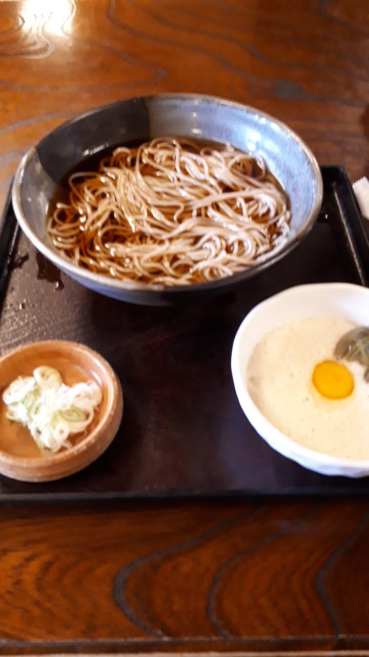 Tororo soba with raw egg