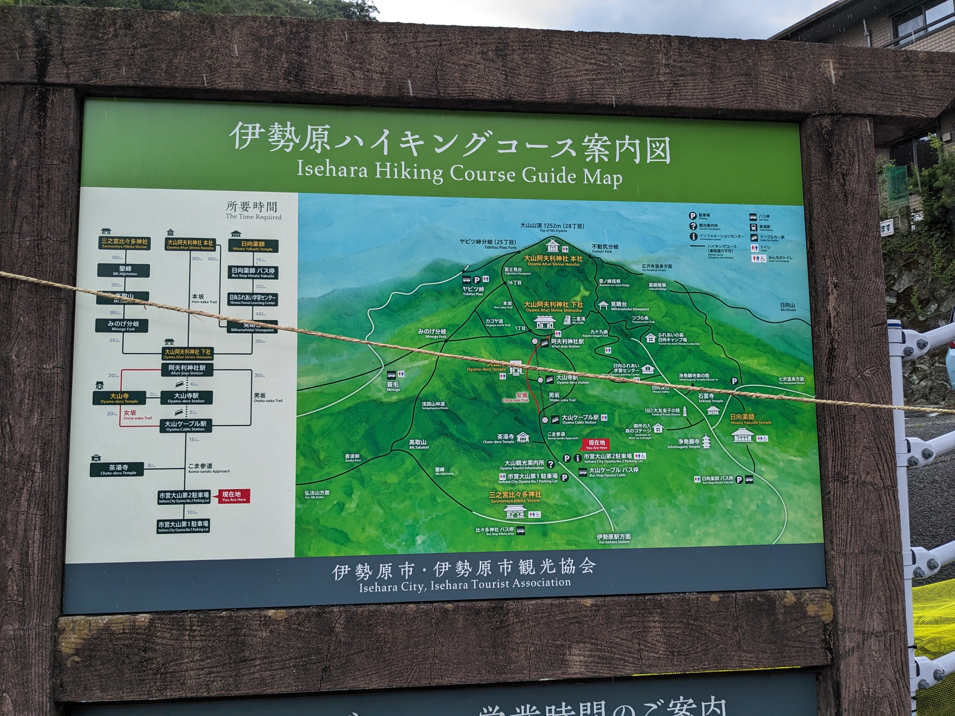 ケーブルカーの車内。大きな窓が外の緑の景色を取り込む明るい内装